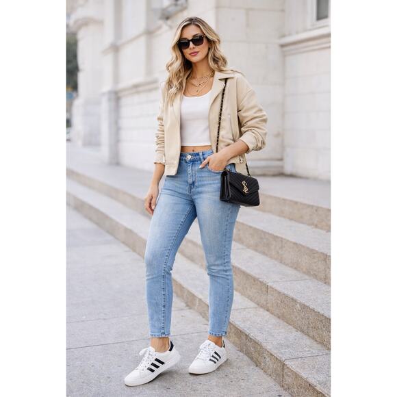 American Eagle Jegging Jeans Women 14 Light Wash Y2K Stretch 33x27.5 Ankle - Picture 3 of 10